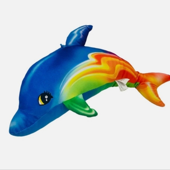 NW/oT Colorful Neon Dolphin Plush Stuffed Animal - Picture 1 of 5